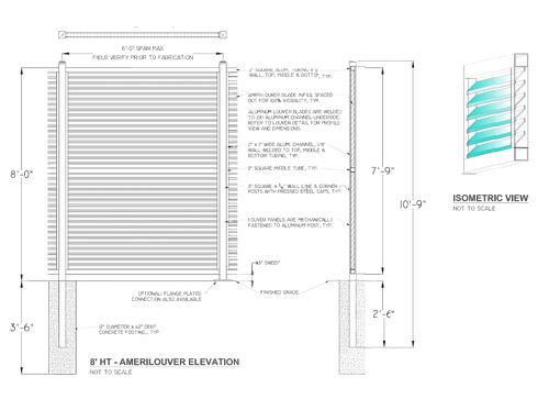 AmeriLouver screening panel technical drawing