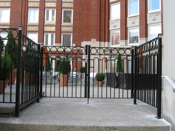 Custom steel swing gates at Henry Ford Hospital