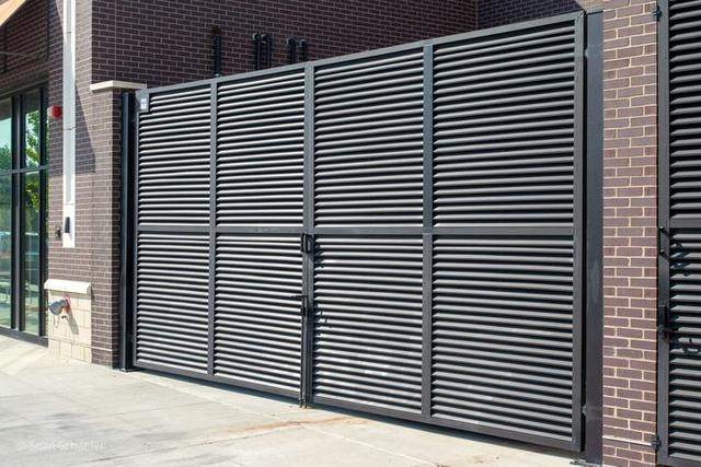 Steel AmeriLouver double-swing dumpster gates