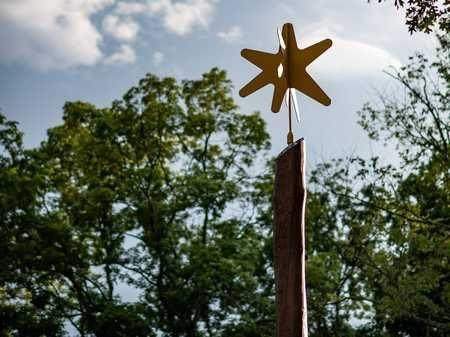 Steel star sculpture