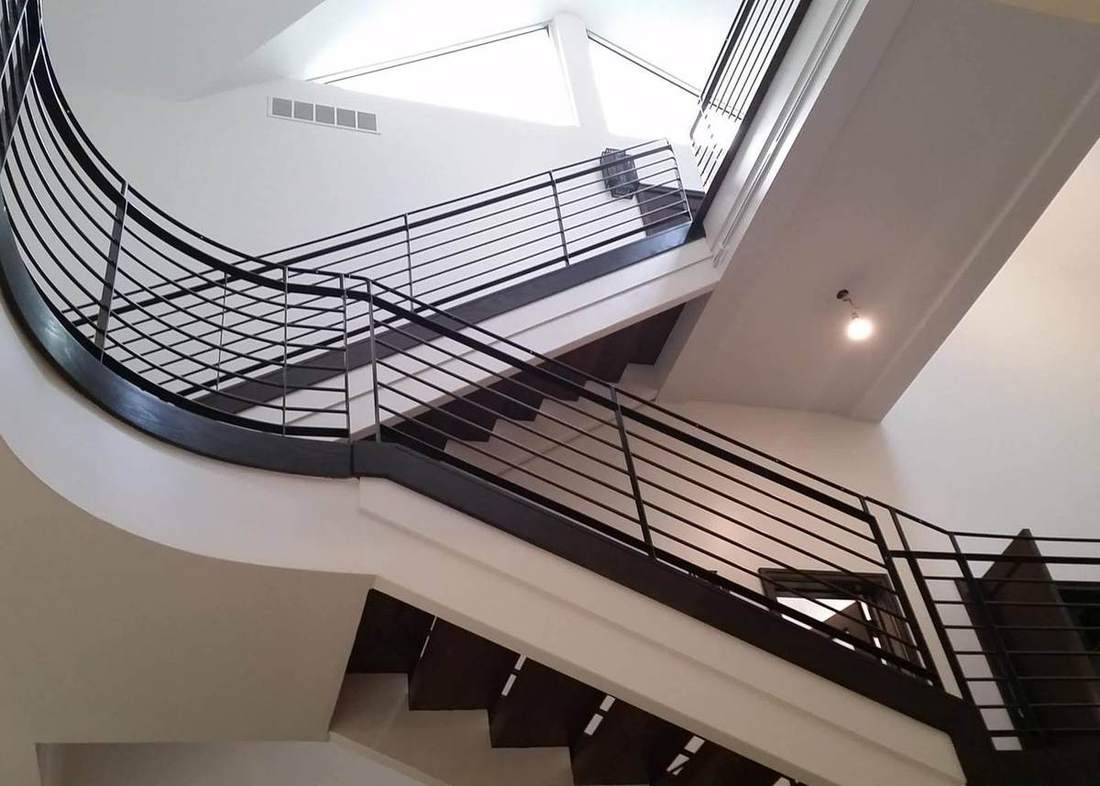 Custom steel fire escape staircase