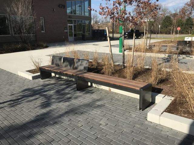 Custom steel and wood bench
