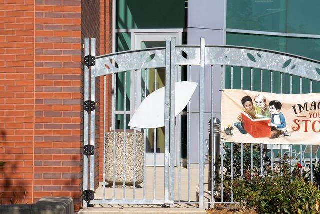 Laser-cut galvanized steel swing gate