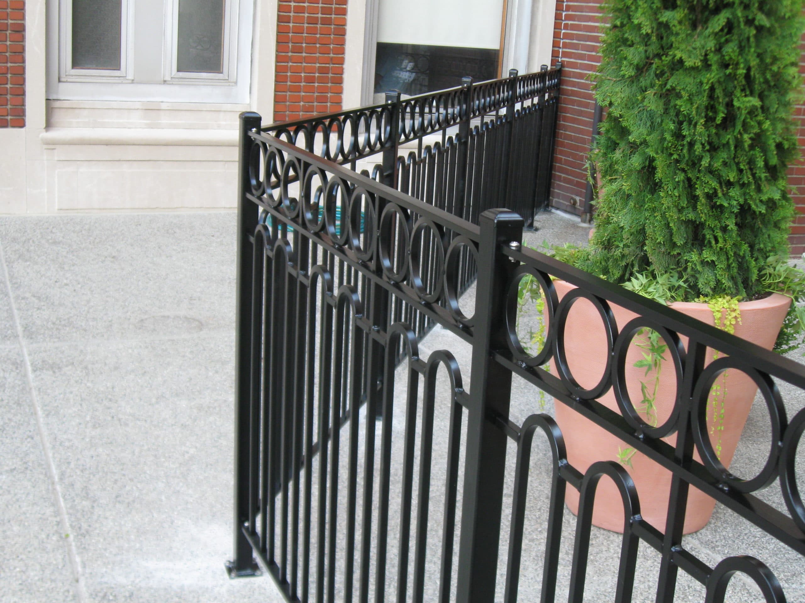 Custom metal (steel) patio fence at Henry Ford Hospital Detroit
