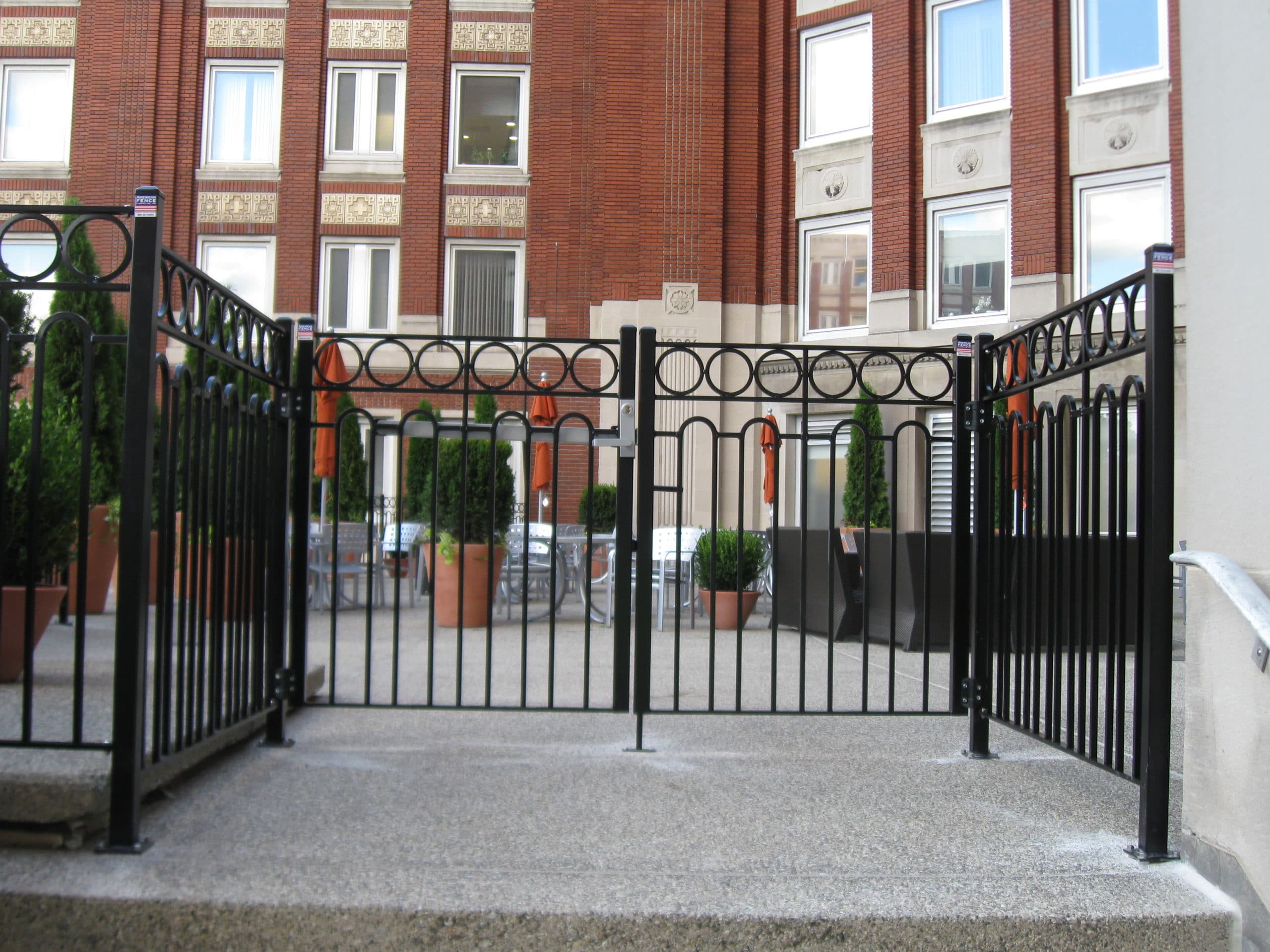 Custom metal (steel) swing gates at Henry Ford Hospital Detroit