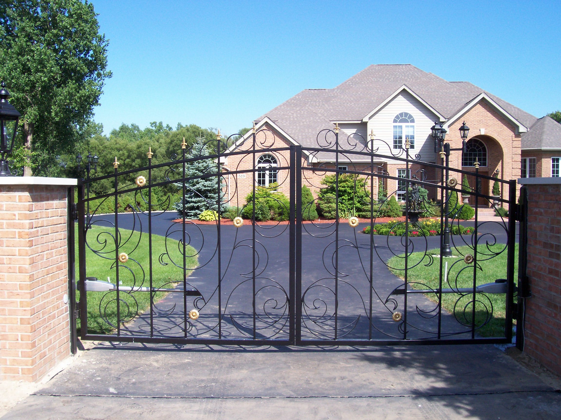 Custom metal driveway gate
