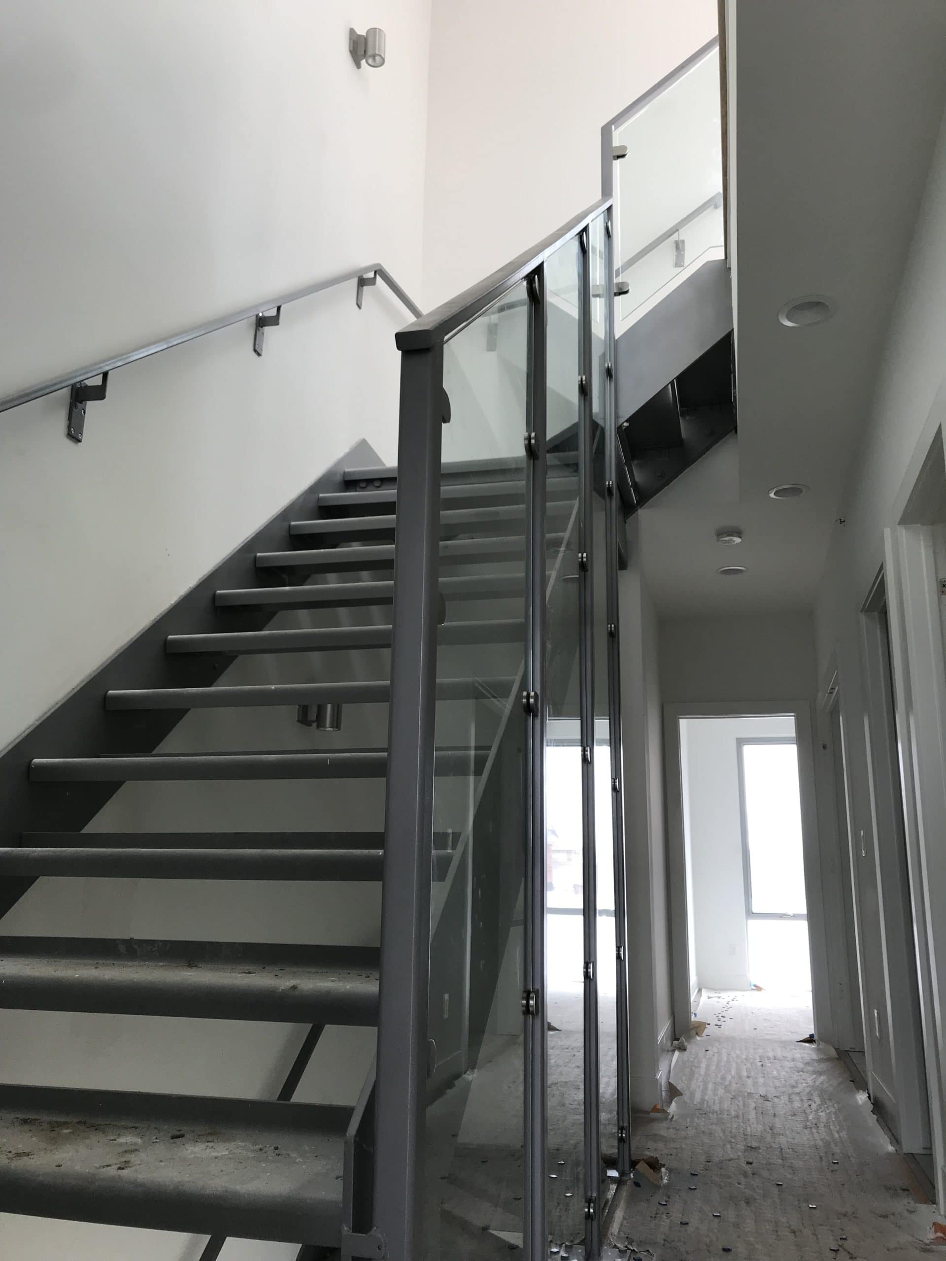 Custom steel and glass handrails