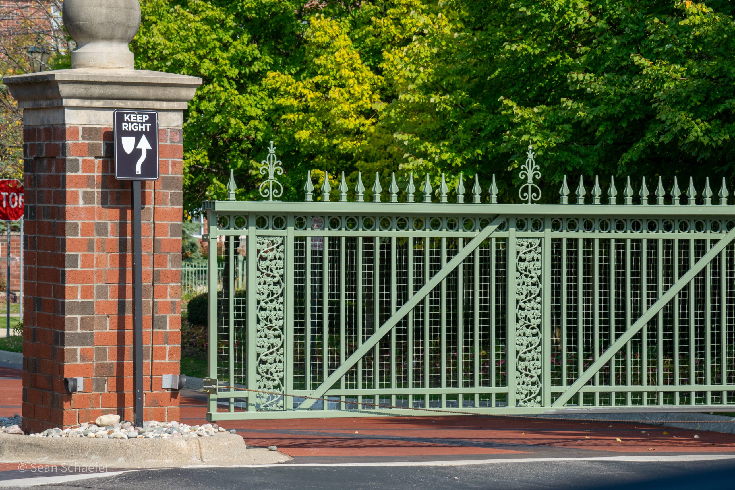 Custom metal (steel) estate / driveway gate at Regents Club Apartments